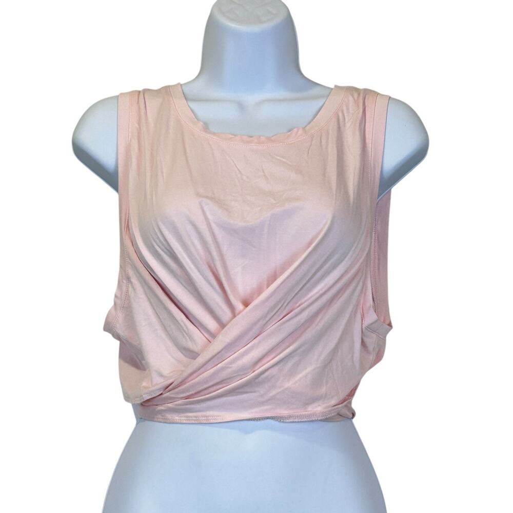 Fabletics Marissa Tie Back Cropped Tank Top Pink LS1826213 Women's XXL NWT